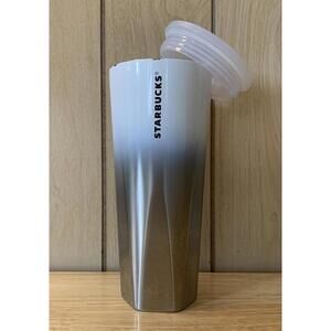 Starbucks Pearled White Silver Ombre Gradient Stainless SS Tumbler Venti 24oz